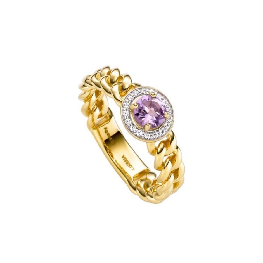 VIVENTY Damenring Mit 1 Amethyst & 17 Zirkonia Wholesale